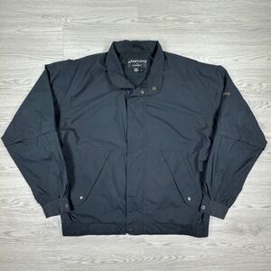 FootJoy Men's Jacket DryJoys Golf Rain Windbreaker Black Large Zip Off Sleeves